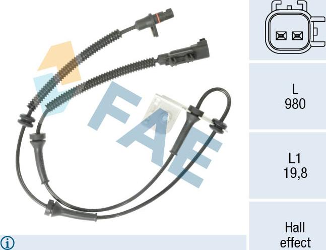 FAE 78635 - Датчик ABS, частота обертання колеса autocars.com.ua