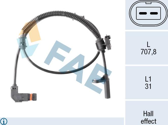 FAE 78636 - Датчик ABS, частота вращения колеса autodnr.net