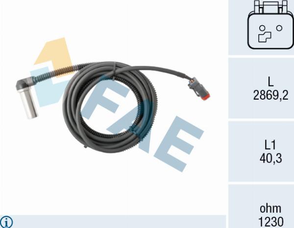 FAE 78682 - Датчик ABS, частота обертання колеса autocars.com.ua