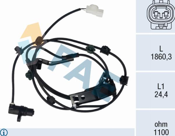 FAE 78732 - Датчик ABS, частота обертання колеса autocars.com.ua