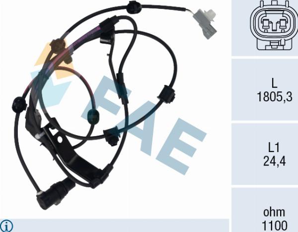 FAE 78734 - Датчик ABS, частота обертання колеса autocars.com.ua