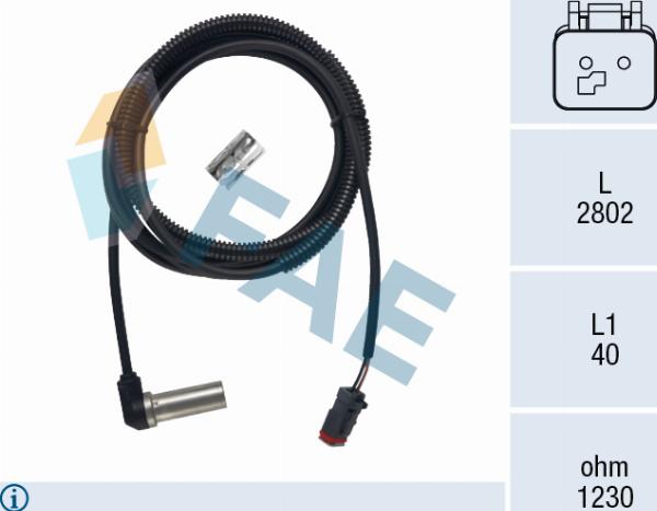 FAE 78743 - Датчик ABS, частота обертання колеса autocars.com.ua