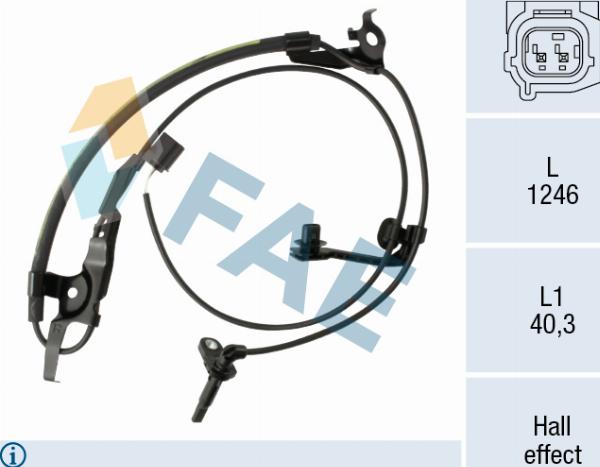 FAE 78751 - Датчик ABS, частота обертання колеса autocars.com.ua