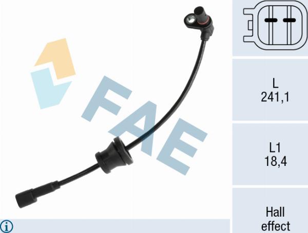 FAE 78761 - Датчик ABS, частота обертання колеса autocars.com.ua