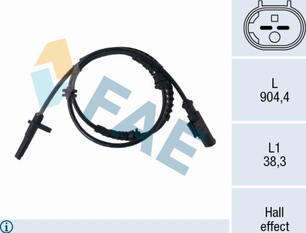 FAE 78781 - Датчик ABS, частота обертання колеса autocars.com.ua