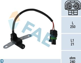 FAE 79020 - Датчик импульсов, коленвал avtokuzovplus.com.ua