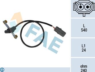 FAE 79023 - Датчик імпульсів, колінчастий вал autocars.com.ua