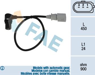 FAE 79055 - Датчик імпульсів, колінчастий вал autocars.com.ua