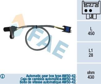 FAE 79126 - Датчик импульсов, коленвал avtokuzovplus.com.ua