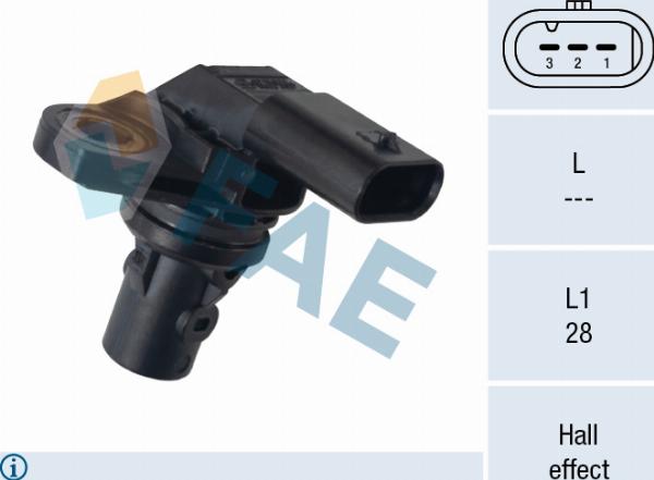 FAE 79277 - Датчик, положення розподільного валу autocars.com.ua