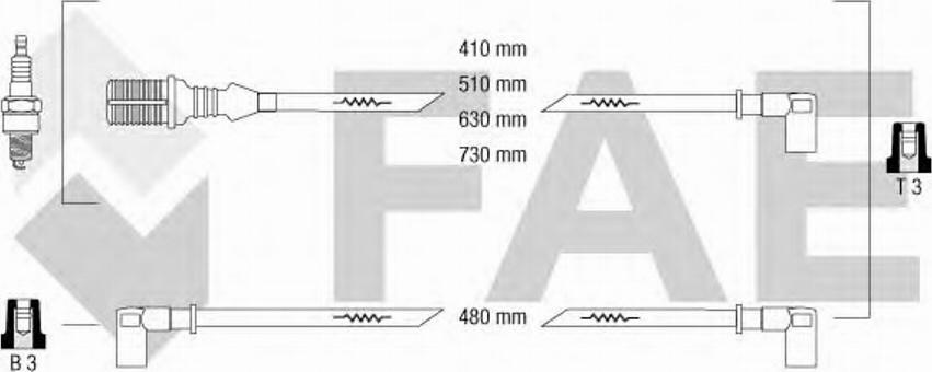 FAE 83150 - Комплект проводов зажигания avtokuzovplus.com.ua