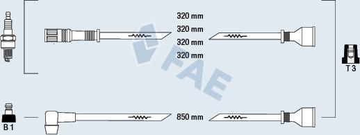 FAE 83220 - Комплект проводов зажигания avtokuzovplus.com.ua