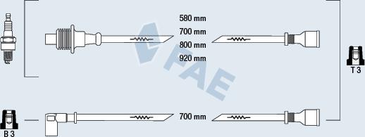 FAE 83380 - Комплект проводів запалювання autocars.com.ua