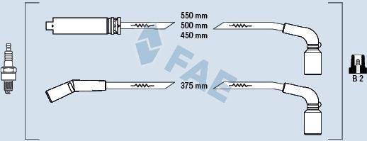 FAE 83562 - Комплект проводів запалювання autocars.com.ua