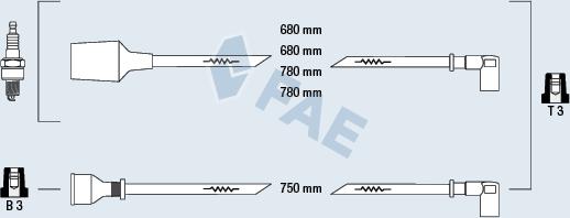 FAE 83750 - Комплект проводів запалювання autocars.com.ua