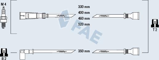 FAE 83960 - Комплект проводів запалювання autocars.com.ua