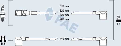 FAE 83990 - Комплект проводів запалювання autocars.com.ua