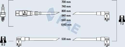 FAE 85070 - Комплект проводів запалювання autocars.com.ua