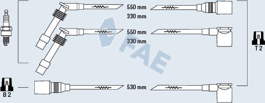 FAE 85087 - Комплект проводів запалювання autocars.com.ua