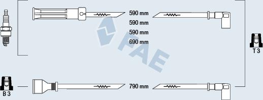 FAE 85410 - Комплект проводів запалювання autocars.com.ua