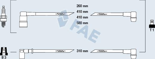 FAE 85470 - Комплект проводів запалювання autocars.com.ua