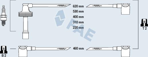 FAE 85480 - Комплект проводів запалювання autocars.com.ua