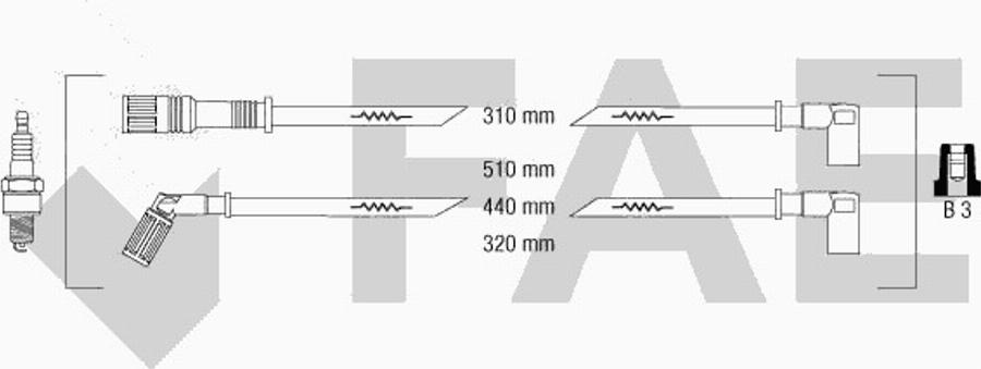 FAE 85660 - Комплект проводов зажигания avtokuzovplus.com.ua