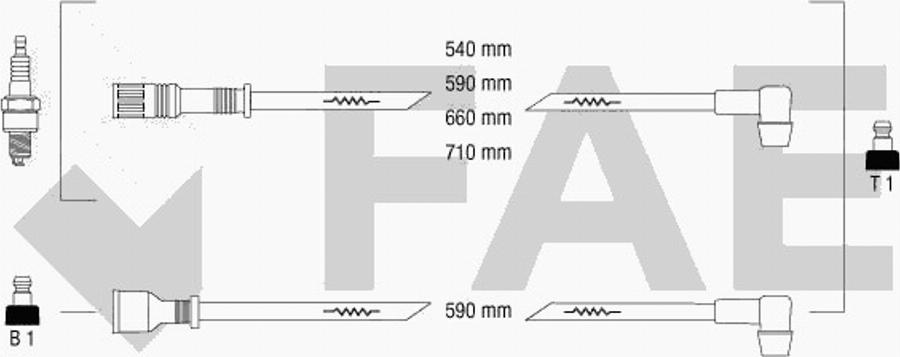 FAE 85700 - Комплект проводів запалювання autocars.com.ua