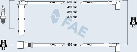 FAE 85765 - Комплект проводів запалювання autocars.com.ua