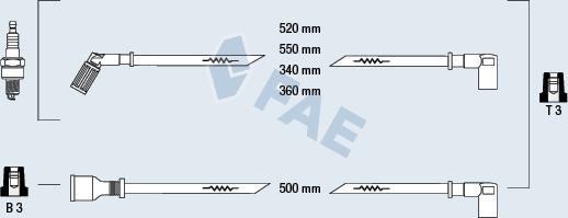 FAE 85780 - Комплект проводів запалювання autocars.com.ua