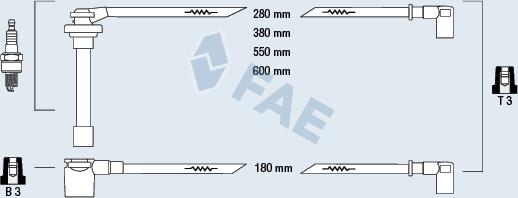 FAE 85850 - Комплект проводів запалювання autocars.com.ua