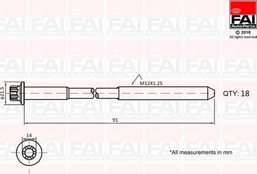 FAI AutoParts B2101 - Комплект болтов головки цилиндра avtokuzovplus.com.ua