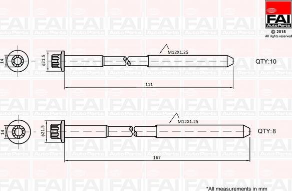 FAI AutoParts B2124 - Комплект болтов головки цилиндра avtokuzovplus.com.ua