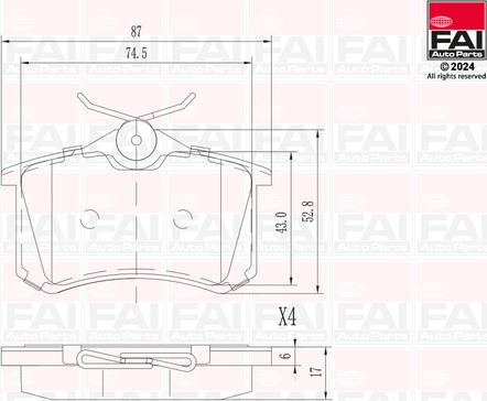 FAI AutoParts BP100 - Тормозные колодки, дисковые, комплект autodnr.net