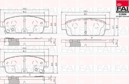 FAI AutoParts BP102 - Тормозные колодки, дисковые, комплект autodnr.net