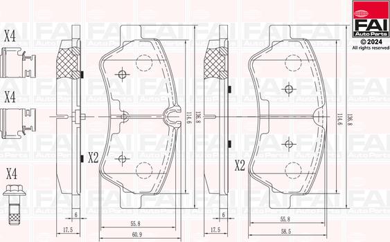 FAI AutoParts BP105 - Тормозные колодки, дисковые, комплект autodnr.net