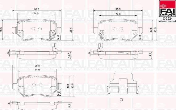 FAI AutoParts BP108 - Тормозные колодки, дисковые, комплект autodnr.net