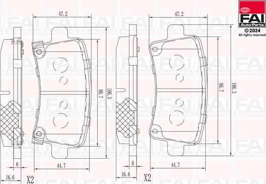 FAI AutoParts BP111 - Гальмівні колодки, дискові гальма autocars.com.ua