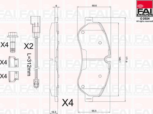 FAI AutoParts BP112 - Тормозные колодки, дисковые, комплект avtokuzovplus.com.ua