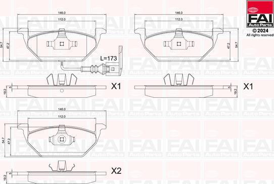 FAI AutoParts BP113 - Тормозные колодки, дисковые, комплект autodnr.net