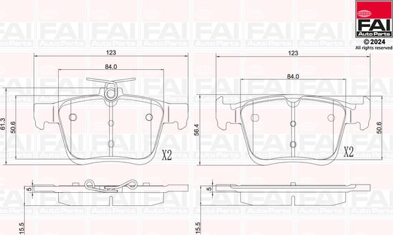 FAI AutoParts BP115 - Тормозные колодки, дисковые, комплект autodnr.net