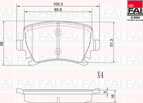 FAI AutoParts BP116 - Тормозные колодки, дисковые, комплект autodnr.net