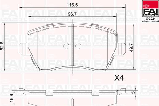 FAI AutoParts BP117 - Тормозные колодки, дисковые, комплект autodnr.net