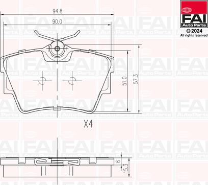 FAI AutoParts BP118 - Тормозные колодки, дисковые, комплект autodnr.net