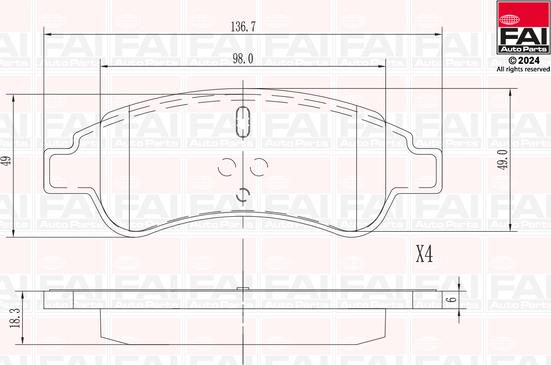 FAI AutoParts BP120 - Тормозные колодки, дисковые, комплект autodnr.net