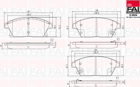 FAI AutoParts BP122 - Тормозные колодки, дисковые, комплект autodnr.net