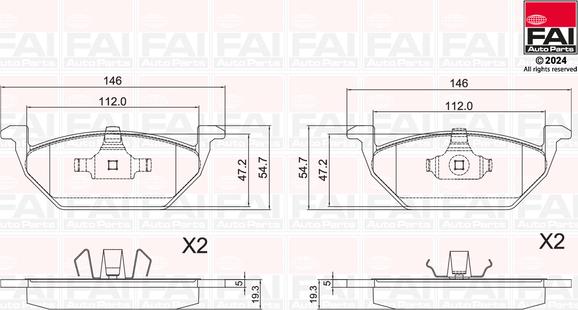 FAI AutoParts BP123 - Тормозные колодки, дисковые, комплект autodnr.net