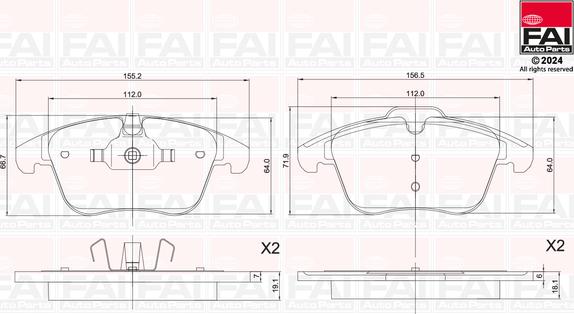 FAI AutoParts BP127 - Тормозные колодки, дисковые, комплект autodnr.net