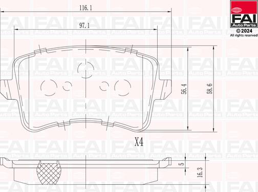 FAI AutoParts BP128 - Тормозные колодки, дисковые, комплект autodnr.net