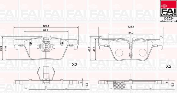 FAI AutoParts BP129 - Тормозные колодки, дисковые, комплект avtokuzovplus.com.ua